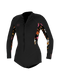 Oneill Wms Bahia 2/1 Front Zip L/S Short Spring - black/bluemchen/black